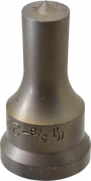 Cleveland Steel Tool - 5/8 Inch Diameter Round Ironworker Punch - 1-1/16 Inch Body Diameter, 1.24 Inch Head Diameter, 2-3/16 Inch Overall Length - All Tool & Supply