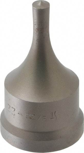 Cleveland Steel Tool - 9/32 Inch Diameter Round Ironworker Punch - 1-7/32 Inch Body Diameter, 1-3/8 Inch Head Diameter, 2-3/8 Inch Overall Length - All Tool & Supply