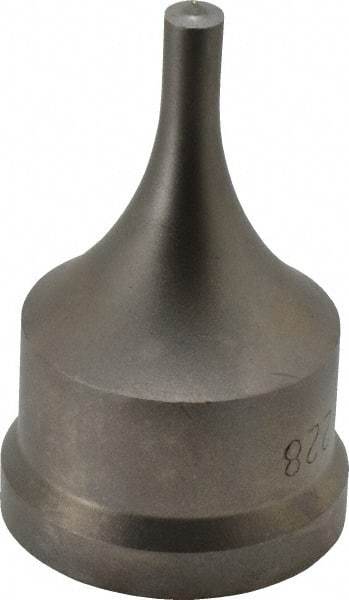 Cleveland Steel Tool - 9/32 Inch Diameter Round Ironworker Punch - 1-17/32 Inch Body Diameter, 1-11/16 Inch Head Diameter, 2-11/16 Inch Overall Length - All Tool & Supply