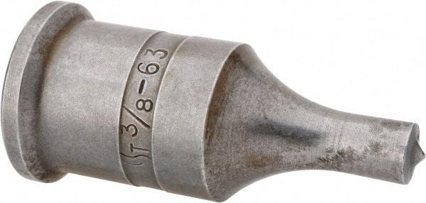 Cleveland Steel Tool - 3/8 Inch Diameter Round Ironworker Punch - 1 Inch Body Diameter, 1-3/16 Inch Head Diameter, 2-7/16 Inch Overall Length - All Tool & Supply