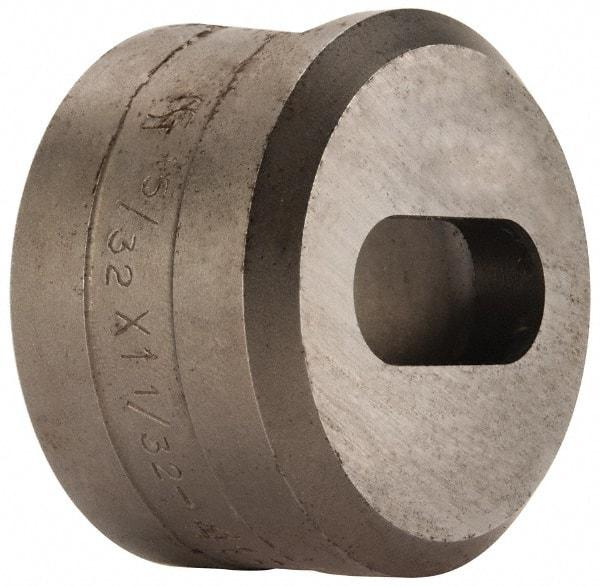 Cleveland Steel Tool - 1-1/32 Inch Long x 15/32 Inch Wide Oblong Ironworker Die - 1-13/16 Inch Head Diameter, 1-1/8 Inch Head Height - All Tool & Supply