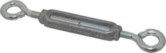 Made in USA - 96 Lb Load Limit, 5/16" Thread Diam, 2-9/16" Take Up, Malleable Iron Eye & Eye Turnbuckle - 3-7/16" Body Length, 7/32" Neck Length, 6-3/4" Closed Length - All Tool & Supply