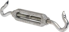 Made in USA - 112 Lb Load Limit, 5/16" Thread Diam, 2-9/16" Take Up, Malleable Iron Hook & Hook Turnbuckle - 3-7/16" Body Length, 7/32" Neck Length, 6-3/4" Closed Length - All Tool & Supply