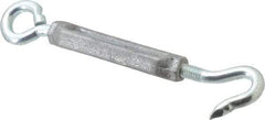 Made in USA - 144 (Eye) & 174 (Hook) Lb Load Limit, 3/8" Thread Diam, 2-7/8" Take Up, Aluminum Hook & Eye Turnbuckle - 3-7/8" Body Length, 1/4" Neck Length, 7-1/2" Closed Length - All Tool & Supply