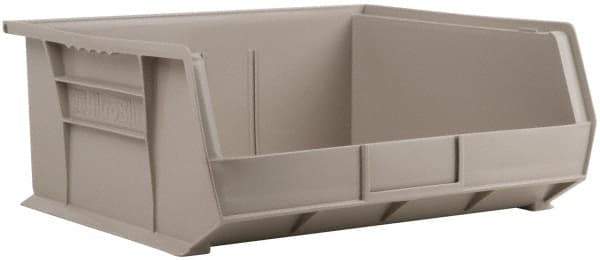 Akro-Mils - 75 Lb. Load Capacity, 14-3/4" Deep, Gray Polymer Hopper Stacking Bin - 7" High x 16-1/2" Wide x 14-3/4" Long - All Tool & Supply