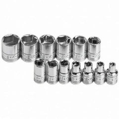 SK - 1/4" Drive Standard Socket Set - 4 to 15mm, Metric Measurement Standard - All Tool & Supply