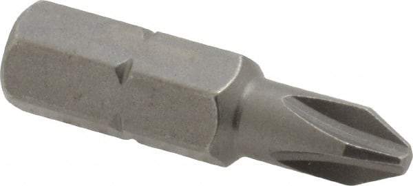 Wera - #2, Hex Drive Standard Phillips Screwdriver Bit - 5/16" Drive, 1-1/4" OAL - All Tool & Supply