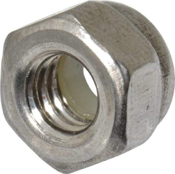 Value Collection - M4x0.70 Metric Coarse 18-8 & Austenitic Grade A2 Hex Lock Nut with Nylon Insert - 5mm High, Uncoated - All Tool & Supply