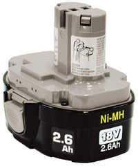 Makita - 18 Volt NiMH Power Tool Battery - 2.6 Ahr Capacity, 1 hr Charge Time, Series Mforce - All Tool & Supply