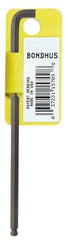 Bondhus - 0.05mm Hex, Short Arm, Ball End Hex Key - 2-57/64" OAL, Protanium High Torque Steel, Inch System of Measurement - All Tool & Supply