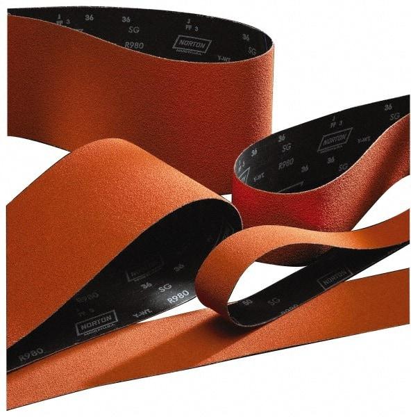 Norton - 3/4" Wide x 20-1/2" OAL, 40 Grit, Ceramic Abrasive Belt - Ceramic, Coarse, Coated, Y Weighted Cloth Backing, Series R980 - All Tool & Supply