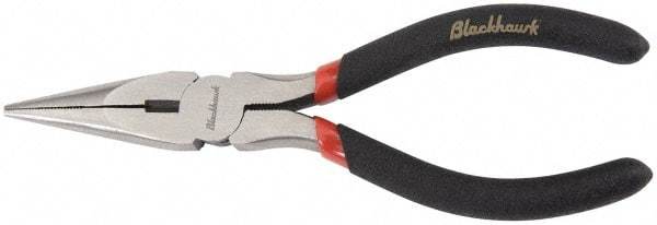 Blackhawk by Proto - 8-3/8" OAL, 2-29/32" Jaw Length x 27/32" Jaw Width, Long Nose Side Cutting Needle Nose Pliers - Round Jaw, Standard Head, Plastic Handles - All Tool & Supply