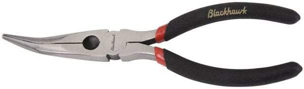 Blackhawk by Proto - 6-1/4" OAL, 2-7/32" Jaw Length x 29/32" Jaw Width, Long Nose Side Cutting Needle Nose Pliers - Round Jaw, Curved Head, Plastic Handles - All Tool & Supply