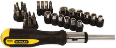 Stanley - 29 Piece Hex, Phillips, Slotted & Torx Screwdriver Set - Bit Sizes: Hex Inch 1/8 & 5/32, Philips #1 to #3, Nut Driver 1/4, 5/16, 11/32, 3/8, 7/16 & 1/2, Torx T10, T15, T20, T25 & T27, Tip Thickness: 1/4 & 9/32 - All Tool & Supply