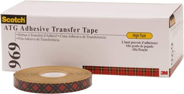 3M - 18 Yds. Long x, High Strength Acrylic Adhesive Transfer Tape - Paper Liner, 5 mil Thick - All Tool & Supply