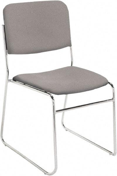 NPS - Fabric Grey Stacking Chair - Chrome Frame, 19" Wide x 21" Deep x 33" High - All Tool & Supply