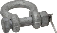 Made in USA - 5/16" Nominal Chain Size, 0.75 Ton Carbon Steel Bolt Anchor Shackle - 5/16" Diam, 3/8" Pin Diam, 1-1/4" High Inside Jaw, 0.969" Inside Width, 3/8" Max Body Thickness - All Tool & Supply