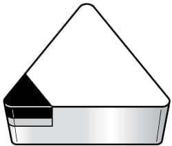 Kennametal - TPG322 T0220 Grade KY1615 Ceramic Turning Insert - Uncoated, 60° Triangle, 3/8" Inscr Circle, 1/8" Thick, 1/32" Corner Radius - All Tool & Supply