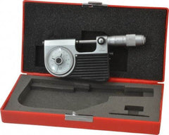 Value Collection - 0 to 1 Inch Range, 0.0001 Inch Graduation, Satin Chrome Finish Mechanical Indicating Micrometer - Accurate to 0.0001 Inch - All Tool & Supply