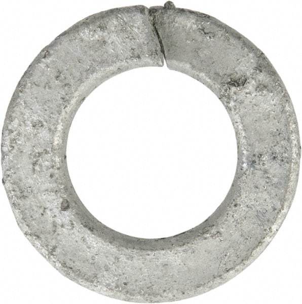 Value Collection - 7/16", 0.46" ID, 0.109" Thick Split Lock Washer - Grade 2 Spring Steel, Hot Dipped Galvanized Finish, 0.46" Min ID, 0.47" Max ID, 0.796" Max OD - All Tool & Supply