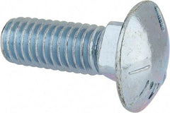 Value Collection - 7/16-14 UNC 1-1/4" Length Under Head, Standard Square Neck, Carriage Bolt - Grade 5 Steel, Zinc-Plated Finish - All Tool & Supply