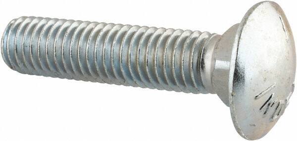 Value Collection - 1/2-13 UNC 2-1/4" Length Under Head, Standard Square Neck, Carriage Bolt - Grade 5 Steel, Zinc-Plated Finish - All Tool & Supply