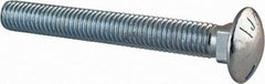 Value Collection - 1/2-13 UNC 4" Length Under Head, Standard Square Neck, Carriage Bolt - Grade 5 Steel, Zinc-Plated Finish - All Tool & Supply