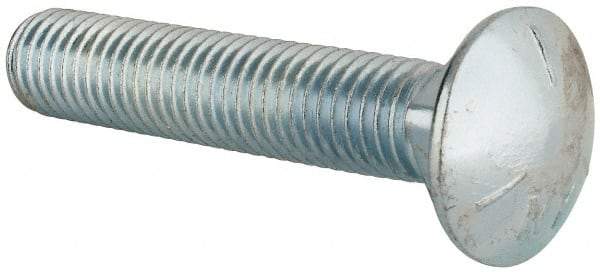 Value Collection - 5/8-11 UNC 3-1/4" Length Under Head, Standard Square Neck, Carriage Bolt - Grade 5 Steel, Zinc-Plated Finish - All Tool & Supply