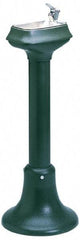 Halsey Taylor - Cast Iron Outdoor Pedestal Water Cooler & Fountain - Push Button Operated Bubbler, Cast Iron Green Enamel Finish - All Tool & Supply