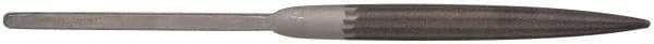 Grobet - 8-1/2" Needle Precision Swiss Pattern Half Round File - 15/32" Width Diam x 9/64" Thick, Handle - All Tool & Supply