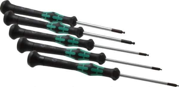 Wera - 5 Piece, 1.3 to 3mm Ball End Hex Driver Set - Comes in Display Box - All Tool & Supply