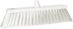 Vikan - 19" Heavy Duty Synthetic Push Broom - 4-25/64" Bristle Length, Plastic Block, European Threaded Handle Connection - All Tool & Supply