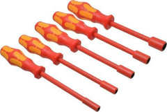 Wera - 5 Piece 7/32 to 1/2" Insulated Nutdriver Set - Solid Shaft, Ergonomic Handle - All Tool & Supply