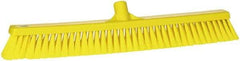 Vikan - 24" Fine Particle Synthetic Push Broom - 2" Bristle Length, Plastic Block, European Threaded Handle Connection - All Tool & Supply