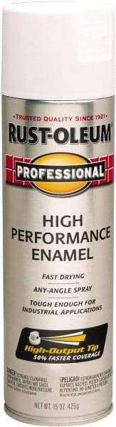 Rust-Oleum - White, Semi Gloss, Rust Proof Enamel Spray Paint - 14 Sq Ft per Can, 15 oz Container, Use on Multipurpose - All Tool & Supply