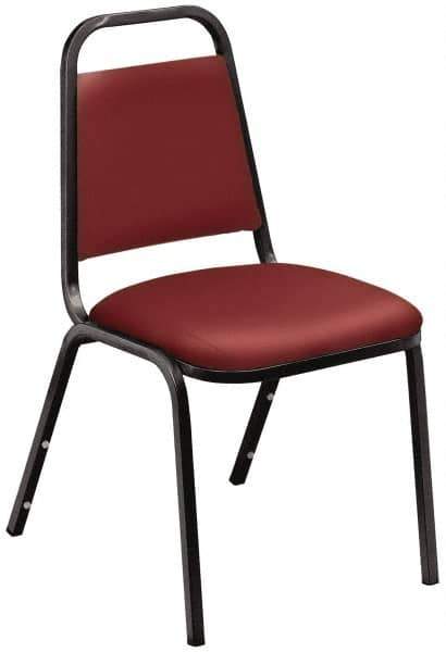 NPS - Vinyl Burgundy Stacking Chair - Black Frame, 17-1/4 Inch Wide x 20 Inch Deep x 33 Inch High - All Tool & Supply