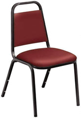 NPS - Vinyl Burgundy Stacking Chair - Black Frame, 17-1/4 Inch Wide x 20 Inch Deep x 33 Inch High - All Tool & Supply