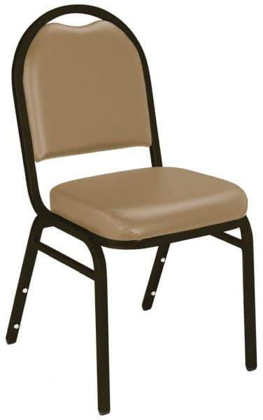 NPS - Vinyl Beige Stacking Chair - Mocha Frame, 17 Inch Wide x 21 Inch Deep x 34 Inch High - All Tool & Supply