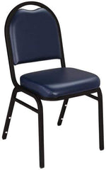 NPS - Vinyl Blue Stacking Chair - Black Frame, 17 Inch Wide x 21 Inch Deep x 34 Inch High - All Tool & Supply