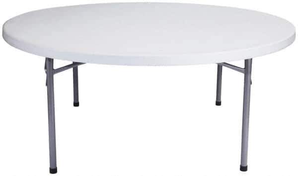 NPS - 29-1/2" High x 71" Diam, Round Folding Table - Speckled Gray - All Tool & Supply