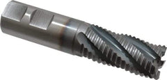 Hertel - 7/8" Diam, Coarse Pitch, 1-7/8" LOC, 5 Flute Cobalt Roughing Square End Mill - TiCN Finish, 4-1/8" OAL, 7/8" Shank Diam, Single End, 30° Helix - All Tool & Supply