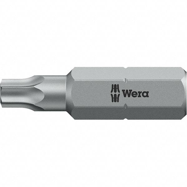 Wera - 1/4" Drive T20 Torx Screwdriver Bit - 1" OAL, Insert Bit - All Tool & Supply