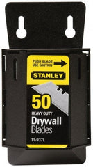 Stanley - 50 Piece Carbon Steel Drywall Utility Blade - 59mm OAL, 0.024" Blade Thickness - All Tool & Supply