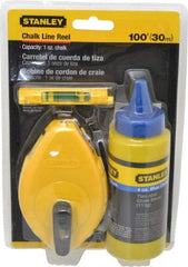 Stanley - 100' Long Chalk Reel, Chalk, Line Level - Blue - All Tool & Supply