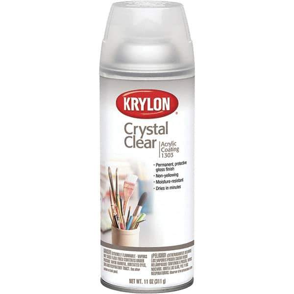 Krylon - Crystal Clear, Gloss, Acrylic Coating Spray Paint - 15 to 20 Sq Ft per Can, 11 oz Container - All Tool & Supply