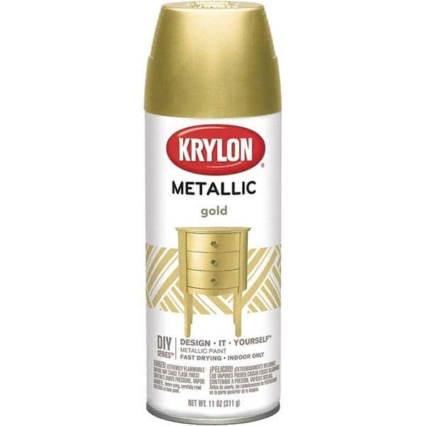 Krylon - Gold, Metallic, Aerosol Spray Paint - 15 to 20 Sq Ft per Can, 12 oz Container - All Tool & Supply