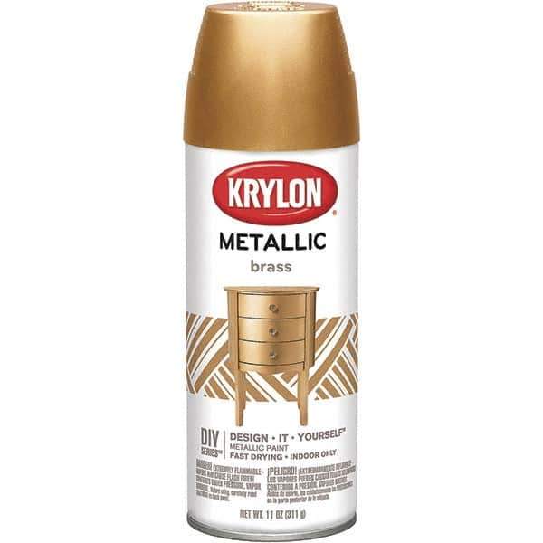 Krylon - Brass (Color), Gloss, Metallic Spray Paint - 12 oz Container - All Tool & Supply