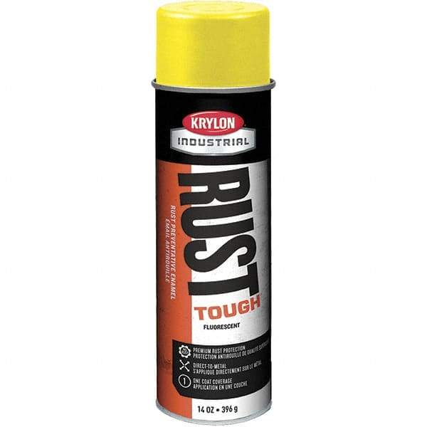 Krylon - Yellow, 15 oz Net Fill, Fluorescent, Acrylic Enamel Spray Paint - 15 to 20 Sq Ft per Can, 20 oz Container - All Tool & Supply