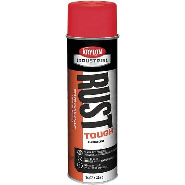 Krylon - Red, 15 oz Net Fill, Fluorescent, Acrylic Enamel Spray Paint - 15 to 20 Sq Ft per Can, 20 oz Container - All Tool & Supply