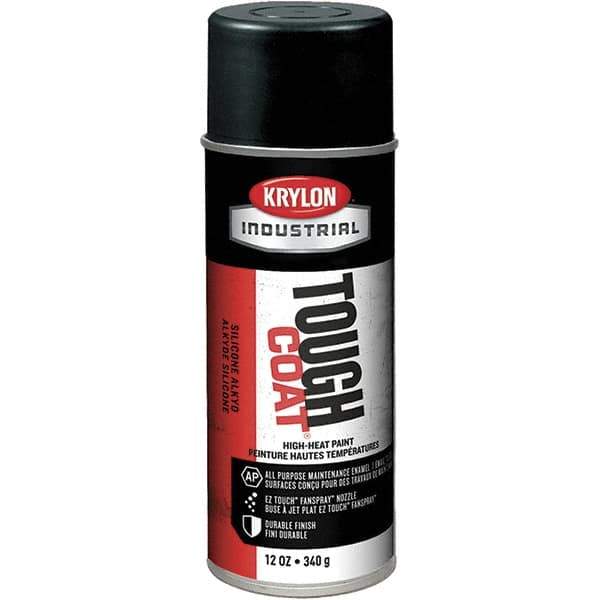 Sprayon - High Temp Black, 12 Ounce Net Fill, Metallic, Acrylic Enamel Spray Paint - 15 to 20 Sq. Ft. per Can, 12 Ounce Container - All Tool & Supply